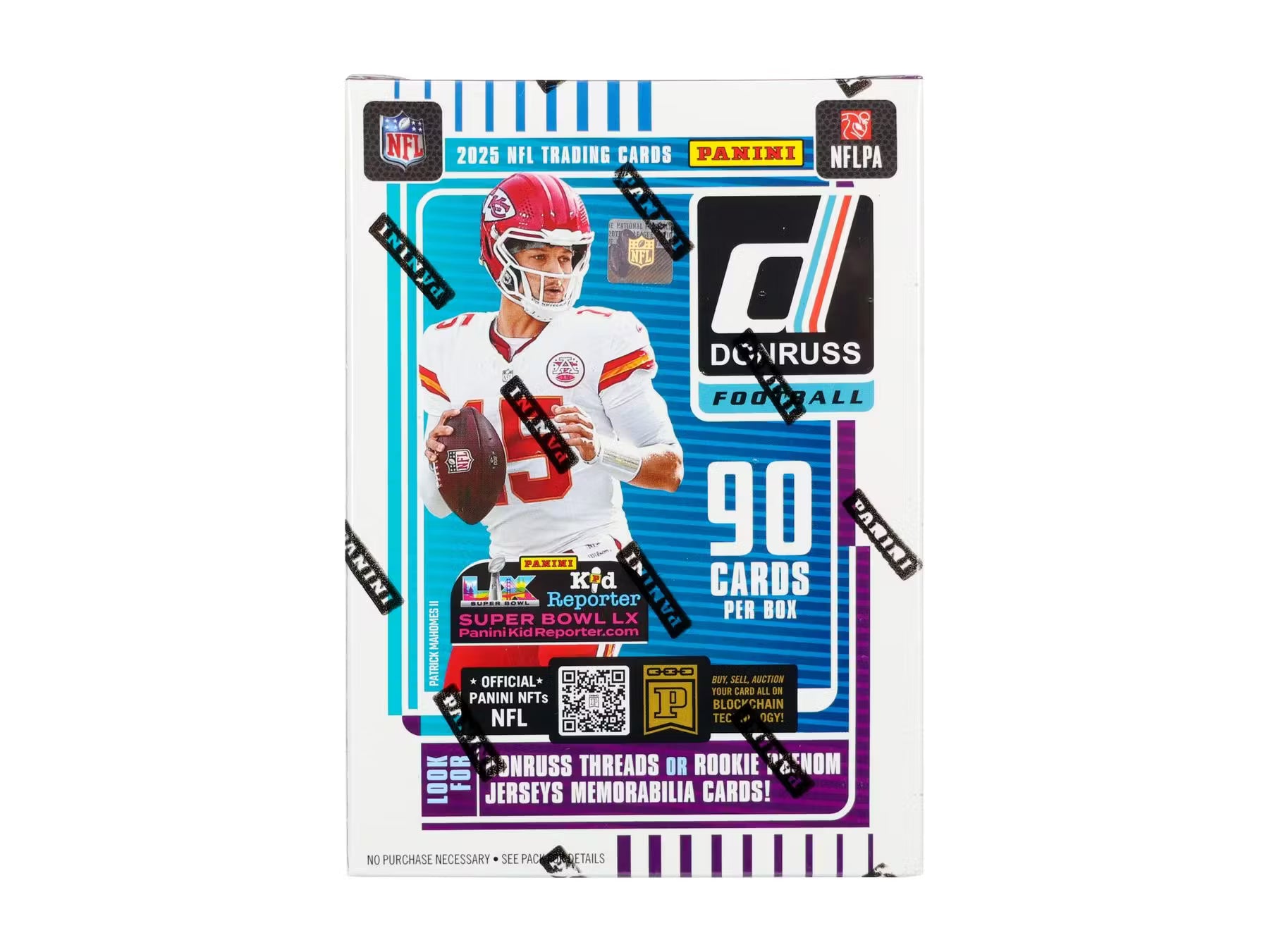 2025 Panini Donruss NFL Football Blaster Box sealed retail box with Rated Rookies and Downtown inserts